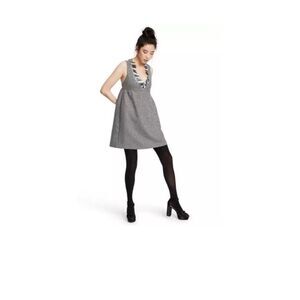 Anna Sui for Target Women Mod Grey Tweed Jumper Dress Sz 5